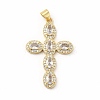Rack Plating Brass Cubic Zirconia Pendants KK-G456-25G-01-1