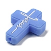 Cross with Word Jesus Silicone Focal Beads SIL-G006-01C-2