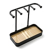 Plastic Jewelry Display Stand with Wood Tray LS-AJEW-Z032-02A-2
