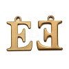 304 Stainless Steel Alphabet Charms STAS-H122-E-AB-1