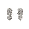 Brass Micro Pave Clear Cubic Zirconia Stud Earring Findings KK-C107-06P-1