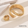 Elegant Brass Multi-layer Cuff Bangles & Rings Sets for Banquets and Parties TV3814-6