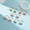 Glass Pearl Dangle Stud Earrings EJEW-JE05034-2