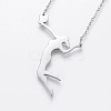 304 Stainless Steel Pendant Necklaces NJEW-F213-02P-1