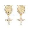 Brass Pave Cubic Zirconia Pendants KK-U009-09E-G-1