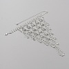 Crystal Rhinestone Chain Tassel Ring Bracelet BJEW-WH0012-06S-2
