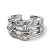 Rack Plating Brass Micro Pave Cubic Zirconia Open Cuff Rings RJEW-Q777-14P-3