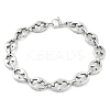 304 Stainless Steel Oval Link Chain Bracelets for Women Men BJEW-F488-48B-P-4