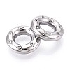 304 Stainless Steel Rhinestone Linking Rings STAS-T064-77P-1