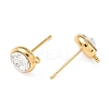 SHEGRACE Brass Rhinestone Flat Round Stud Earring Findings XGR0099G-120G-2