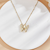 1pc Brass Chain with Alloy Letter Pendants Necklaces NJEW-LP0001-41W-G-3
