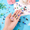 100Pcs 10 Colors Baking Paint Glass Pendants PALLOY-TAC0205-6