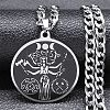 201 Stainless Steel Enamel Pendant Necklace LS-NJEW-K253-20P-1