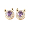 Brass Micro Pave Cubic Zirconia Beads KK-G531-01G-04-1