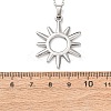 304 Stainless Steel Sun Pendant Cable Chain Necklaces for Men Women NJEW-K308-04A-P-5