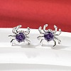 Spider Brass Micro Pave Cubic Zirconia Stud Earrings EJEW-L306-04P-01-1