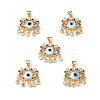 Lampwork Evil Eye Pendants with Colorful Cubic Zirconia ZIRC-L102-13G-09-1
