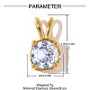 304 Stainless Steel Pave Cubic Zirconia Charms STAS-OY010-13G-01-2