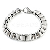304 Stainless Steel Box Chain Bracelets for Women Men BJEW-F488-47P-4