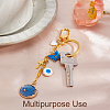 4Pcs 4 Styles Cactus Bowknot Sun Butterfly Charm Brass Paperclip Chains Bag Extender Chains HJEW-HS00069-5