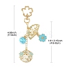 4Pcs Alloy Enamel & Glass Pendant Decorations HJEW-FS00049-4
