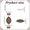 30Pcs Tibetan Style Oval Alloy Cabochon Connector Settings TIBE-AR0001-11AB-2