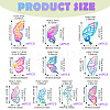 40Pcs 10 Styles 201 Stainless Steel Etched Metal Embellishments Pendants STAS-TA0003-04-4
