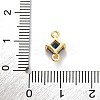 Brass Cubic Zirconia Rhombus Connector Charms KK-F894-12G-05-3