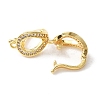 Brass Micro Pave Clear Cubic Zirconia Twister Clasp FIND-WH0120-51G-2