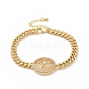 Clear Cubic Zirconia Butterfly Link Bracelet BJEW-B068-06-1