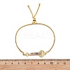 Brass Micro Pave Cubic Zirconia Slider Bracelets BJEW-S163-01A-G-5