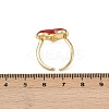 Brass Enamel Adjustable Cuff Rings for Women RJEW-C139-09G-5