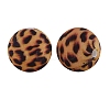 Round with Leopard Print Pattern Food Grade Silicone Beads PW-WG66974-10-1