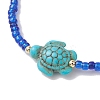 8Pcs Glass Seed Beaded & Synthetic Turquoise Turtle Beaded Stretch Bracelets Set for Women BJEW-MZ00319-4
