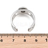 Hollow Heart 304 Stainless Steel Cuff Ring Components SA-CBA82C8-02A-P-3