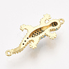 Brass Micro Pave Cubic Zirconia Link Connectors ZIRC-S061-91G-3