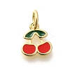 Real 18K Gold Plated Brass Enamel Charms LS-KK-L225-001G-03-1