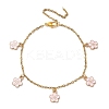 Flower Alloy Enamel Charm Bracelets BJEW-JB12285-03-2