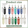 30Pcs 15 Styles Natural & Synthetic Gemstone Double Terminated Pointed Pendants G-HY0001-84-2