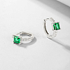 Anti-Tarnish Rhodium Plated Platinum 925 Sterling Silver Hoop Earrings OB9176-2-1