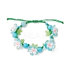 Floral Acrylic Beads Braided Bead Bracelets for Women BJEW-MZ00184-03-2
