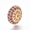 Brass Micro Pave Cubic Zirconia Spacer Beads ZIRC-L085-61G-2