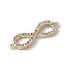 Brass Micro Pave Clear Cubic Zirconia Connector Charms KK-Q044-01B-G-2