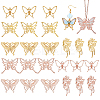 24pcs 8 styles Alloy Open Back Bezel Pendants FIND-GA0004-97-1