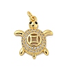 Brass Micro Pave Cubic Zirconia Pendants KK-N254-129C-G-1