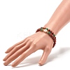 Natural Wood Round Beads Bracelets Set BJEW-JB07275-5