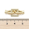 Brass Micro Pave Clear Cubic Zirconia Fold Over Clasps KK-U059-18G-3