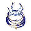 4Pcs Adjustable Evil Eye Glass Braided Bead Bracelet Sets for Women ZW1974-5-1