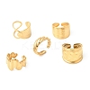 5Pcs 304 Stainless Steel Open Cuff Rings for Women RJEW-K313-08G-4
