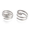 Non-Tarnish 304 Stainless Steel Snake Twist Rings LS-RJEW-N038-114P-2